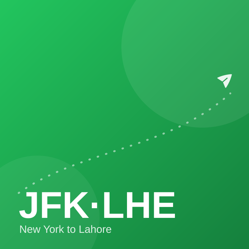 New York to Lahore